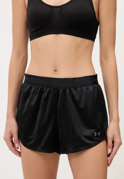 Under Armour pantaloni scurti de antrenament Tech Play culoarea negru, uni, high waist, 1389883 imagine