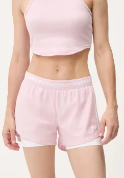 Under Armour pantaloni scurti de antrenament Tech Play culoarea roz, uni, high waist, 1389895 imagine