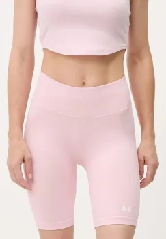Under Armour pantaloni scurti de antrenament Train Seamless culoarea negru, neted, high waist, 1379151 imagine
