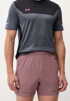 Under Armour pantaloni scurti sport Project Rock culoarea maro, 6007178 imagine