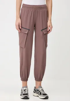 Under Armour pantaloni Unstoppable culoarea violet, fason cargo, high waist, 1386481 imagine