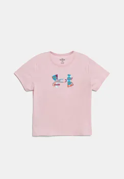 Under Armour tricou copii Big Logo Fill SS culoarea roz, 1389769 imagine