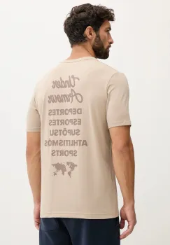 Under Armour tricou culoarea bej, cu imprimeu, 6004143 imagine