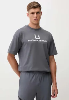 Under Armour tricou culoarea gri, cu imprimeu, 6005150 imagine