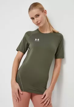 Under Armour tricou de antrenament culoarea verde, neted imagine