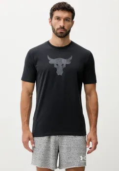 Under Armour tricou de antrenament Project Rock culoarea rosu, cu imprimeu, 1383191 imagine