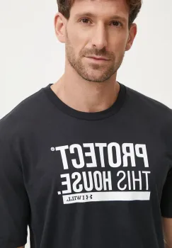 Under Armour tricou de antrenament Protect This House culoarea negru, cu imprimeu, 1379022 imagine
