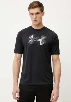 Under Armour tricou de antrenament Tech Print Fill culoarea negru, cu imprimeu, 1390208 imagine