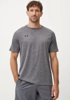 Under Armour tricou de antrenament Tech Textured culoarea gri, melanj imagine