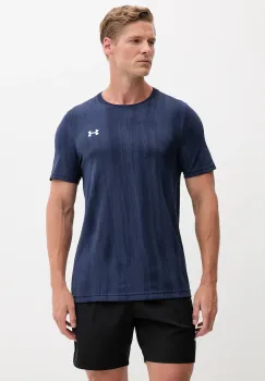 Under Armour tricou de antrenament Vanish Seamless culoarea bleumarin, cu imprimeu, 1388129 imagine