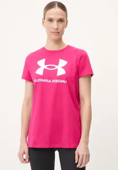 Under Armour tricou femei, culoarea bordo imagine
