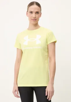 Under Armour tricou femei, culoarea verde imagine