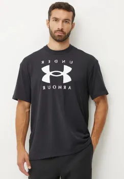 Under Armour tricou HW Branded barbati, culoarea negru, cu imprimeu, 1389146 imagine