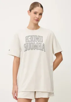 Under Armour tricou Rival culoarea bej, 6007883 imagine