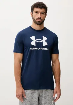 Under Armour tricou SPORTSTYLE LOGO culoarea bleumarin, cu imprimeu, 1382911 imagine