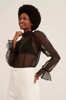 Undress Code Bluza femei, culoarea negru, material neted imagine