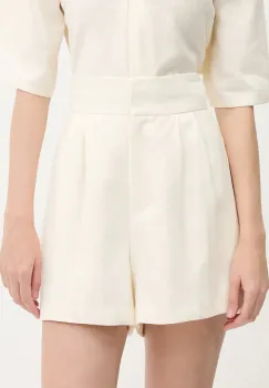 Undress Code pantaloni scurti culoarea bej, uni, high waist, 949 imagine