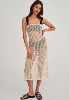 Undress Code rochie culoarea bej, midi, mulata imagine