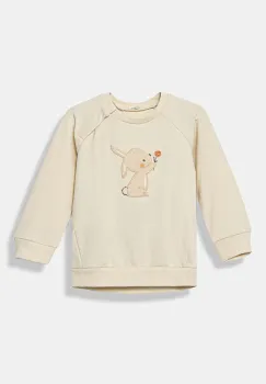 United Colors of Benetton bluza bebe culoarea bej, cu imprimeu, 36MJA105G imagine