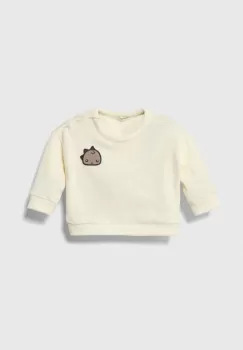 United Colors of Benetton bluza bebe culoarea bej, cu imprimeu imagine