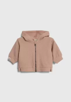 United Colors of Benetton bluza bebe culoarea roz, cu gluga, neted imagine