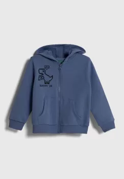 United Colors of Benetton bluza copii cu gluga, cu imprimeu imagine
