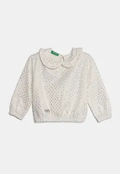 United Colors of Benetton bluza copii culoarea alb, modelator, 3S73G10GF imagine