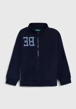 United Colors of Benetton bluza copii culoarea albastru marin, cu imprimeu imagine