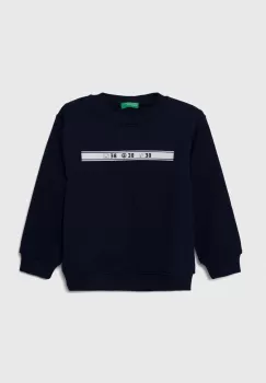 United Colors of Benetton bluza copii culoarea albastru marin, cu imprimeu imagine