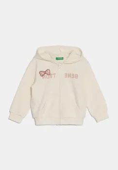 United Colors of Benetton bluza copii culoarea bej, cu gluga, modelator, 39M2G503G imagine