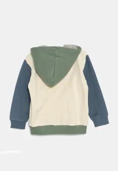 United Colors of Benetton bluza copii culoarea bej, cu gluga, modelator, 3EB5G503E imagine