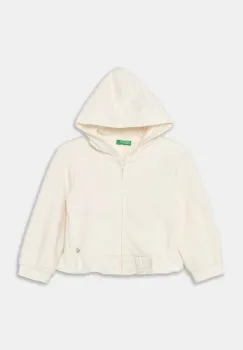 United Colors of Benetton bluza copii culoarea bej, cu gluga, neted, 3ORCG503B imagine