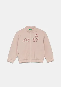 United Colors of Benetton bluza copii culoarea bej, cu imprimeu, 39M2G503J imagine