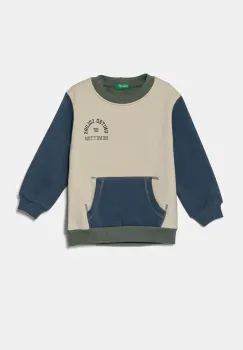 United Colors of Benetton bluza copii culoarea bej, cu imprimeu, 3EB5G10G0 imagine