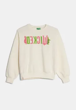 United Colors of Benetton bluza copii culoarea bej, cu imprimeu, 3FE1C10OI imagine