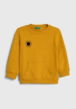United Colors of Benetton bluza copii culoarea galben, cu imprimeu imagine