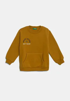 United Colors of Benetton bluza copii culoarea galben, cu imprimeu, 3EB5G10G0 imagine