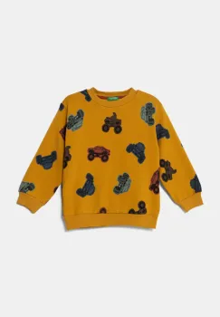 United Colors of Benetton bluza copii culoarea galben, modelator, 3J4EG10GK imagine