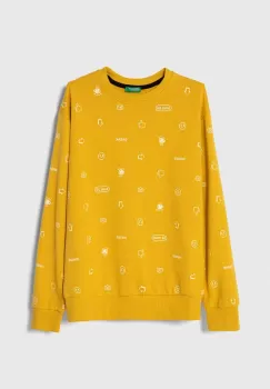 United Colors of Benetton bluza copii culoarea galben, modelator imagine