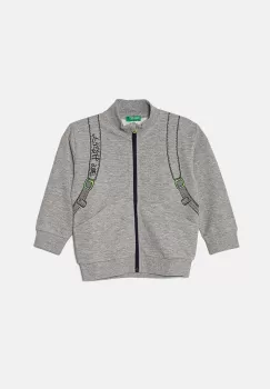 United Colors of Benetton bluza copii culoarea gri, cu imprimeu, 330SG5038 imagine