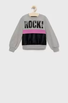 United Colors of Benetton bluza copii culoarea gri, cu imprimeu imagine