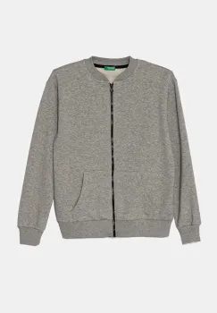 United Colors of Benetton bluza copii culoarea gri, melanj, 3PANC504M imagine