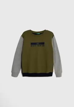 United Colors of Benetton bluza copii culoarea gri, modelator imagine