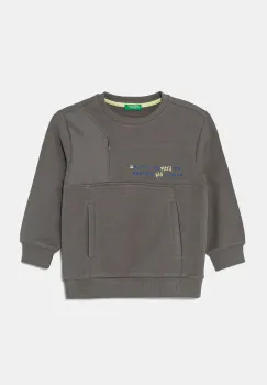 United Colors of Benetton bluza copii culoarea gri, neted, 3WNCG200T imagine