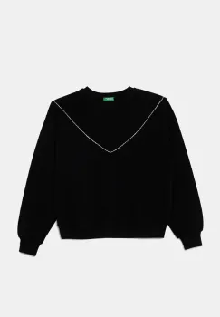 United Colors of Benetton bluza copii culoarea negru, cu imprimeu, 30L3C10KW imagine
