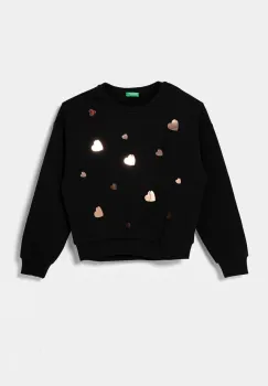 United Colors of Benetton bluza copii culoarea negru, cu imprimeu, 3J73C10M4 imagine