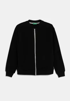 United Colors of Benetton bluza copii culoarea negru, melanj, 3PANC504M imagine