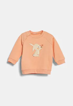 United Colors of Benetton bluza copii culoarea portocaliu, cu imprimeu, 36MJA105G imagine