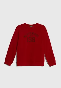 United Colors of Benetton bluza copii culoarea rosu, cu imprimeu imagine