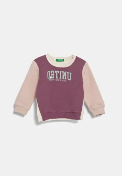 United Colors of Benetton bluza copii culoarea roz, cu imprimeu, 39M2G10GM imagine